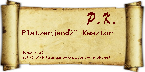 Platzerjanó Kasztor névjegykártya